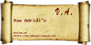 Vas Adrián névjegykártya