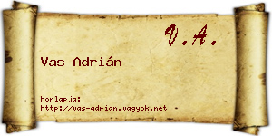 Vas Adrián névjegykártya